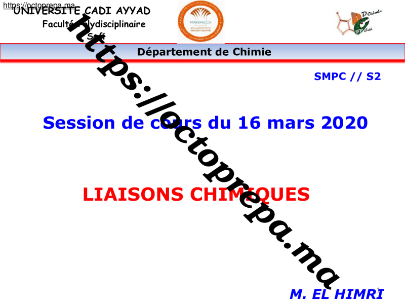 Cours (Excellent) Liaison Chimique SMPC S2 (2020) - OctoPrepa (1)