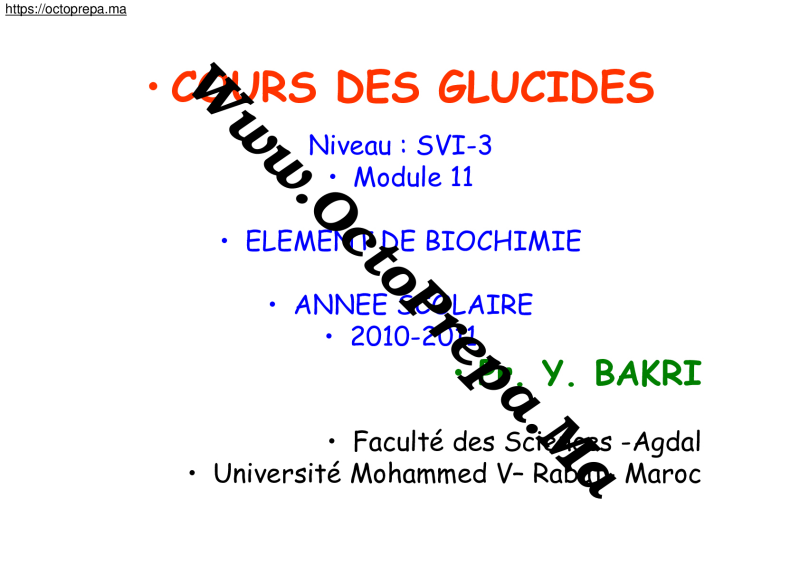 Cours Des Glucides SVI / S3 (2010) - octoprepa (1)