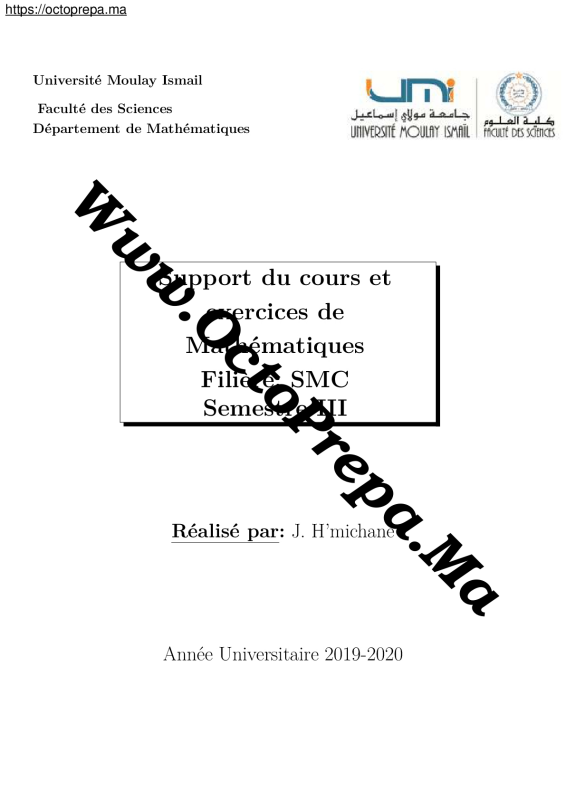 Cours & Exercices De Mathématiques SMC / S3 (2019) - octoprepa (1)